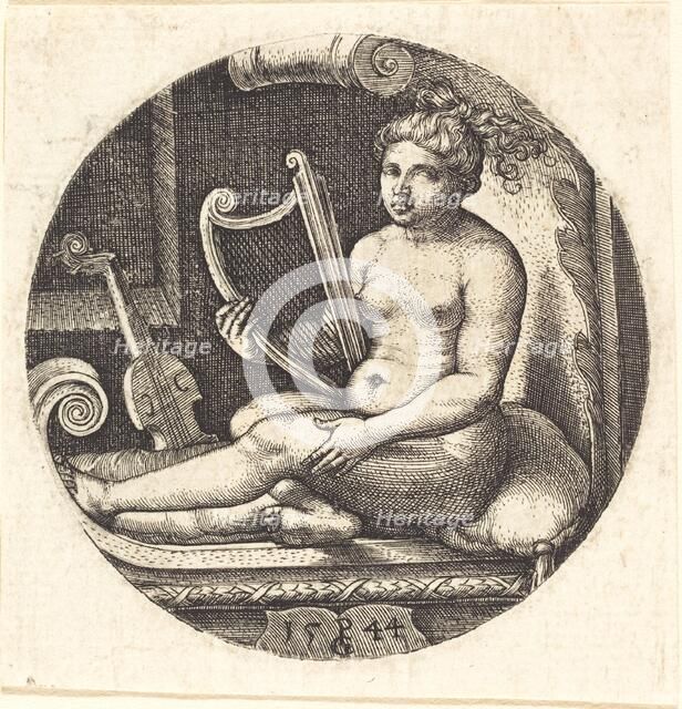 Woman with a Harp, 1544. Creator: Georg Pencz.