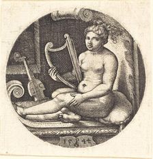 Woman with a Harp, 1544. Creator: Georg Pencz