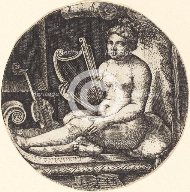 Woman with a Harp, 1544. Creator: Georg Pencz.