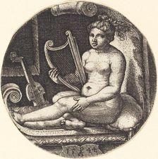 Woman with a Harp, 1544. Creator: Georg Pencz