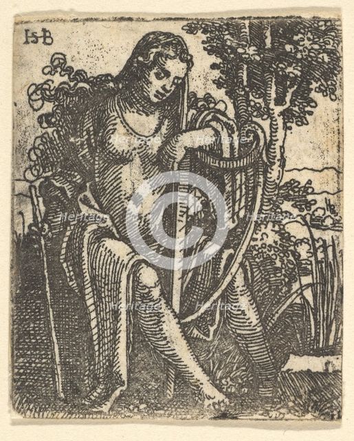 Woman with a Harp, 1520-25. Creator: Sebald Beham.