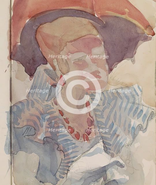 Woman with a parasol, c.1916. Creator: Reijer Stolk.