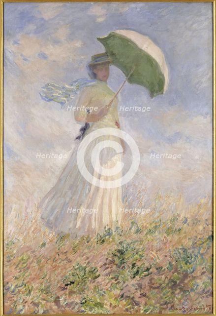 Woman with a Parasol (Essai de figure en plein air (vers la droite).