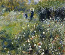 Woman with a Parasol in a Garden, 1875. Artist: Renoir, Pierre Auguste (1841-1919)