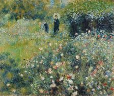 Woman with a Parasol in a Garden, 1875. Creator: Pierre-Auguste Renoir