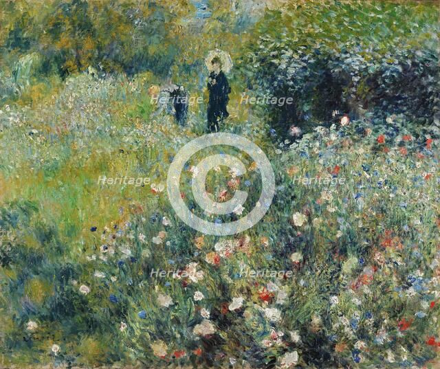 Woman with a Parasol in a Garden, 1875. Creator: Pierre-Auguste Renoir.