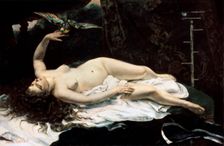 Woman with a Parrot 1866. Artist: Gustave Courbet