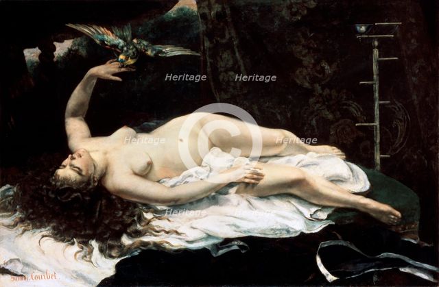 'Woman with a Parrot', 1866.  Artist: Gustave Courbet