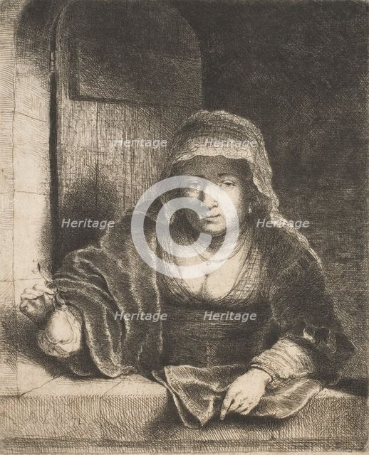 Woman with a Pear, 17th century. Creator: Ferdinand Bol.