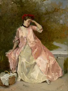 Woman With A Picnic Basket, c1890. Creator: Raimundo de Madrazo y Garreta