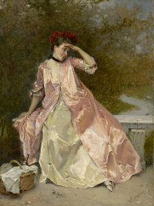 Woman With A Picnic Basket, c1890. Creator: Raimundo de Madrazo y Garreta