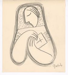 Woman with a prayer book, 1938. Creator: Mikulas Galanda