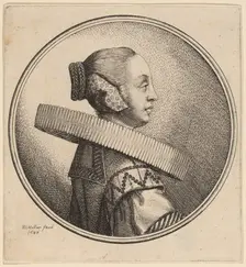 Woman with a Ruff in Profile, 1643. Creator: Wenceslaus Hollar