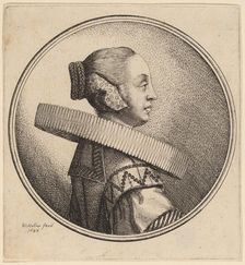 Woman with a Ruff in Profile, 1643. Creator: Wenceslaus Hollar