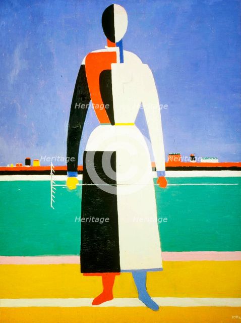 'Woman with a Rake', 1928-1932.  Artist: Kazimir Malevich