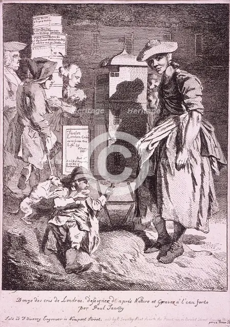 Woman with a raree show, Cries of London, 1760. Artist: Paul Sandby