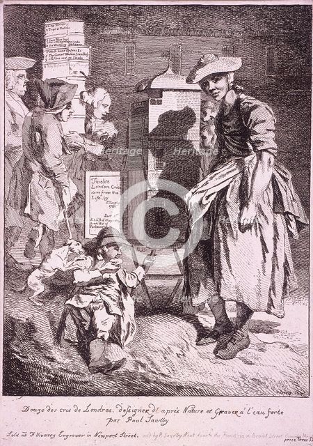 Woman with a raree show, Cries of London, 1760. Artist: Paul Sandby