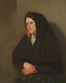 Woman with a rosary, 1856. Creator: Carlos Larraz y Micheto