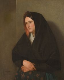 Woman with a rosary, 1856. Creator: Carlos Larraz y Micheto