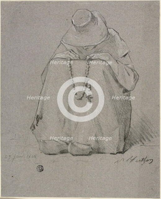 Woman with a Rosary, 1865. Creator: Unknown.