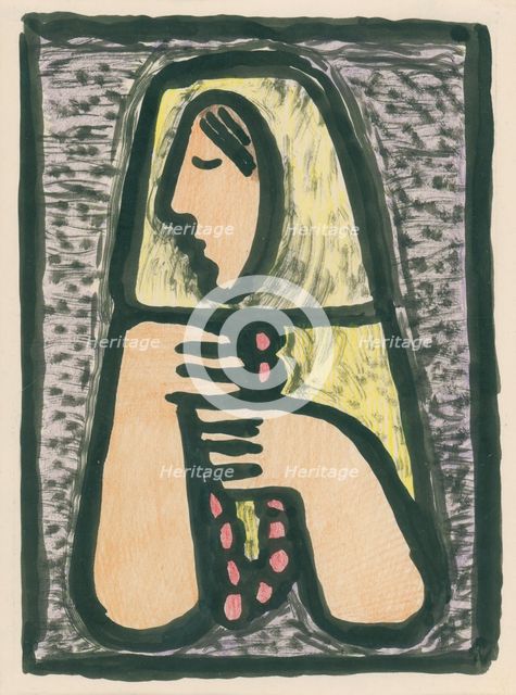 Woman with a rosary, around 1933. Creator: Mikulas Galanda.