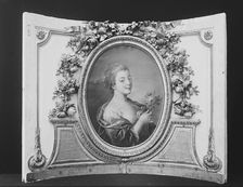 Woman with a rose (one of a set), 1770-90. Creator: French Painter , ca. 1775