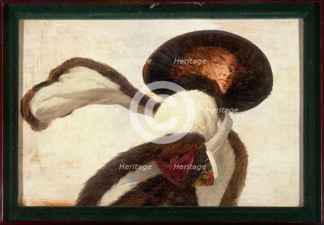 Woman with a scarf, c1910. Creator: Unknown.