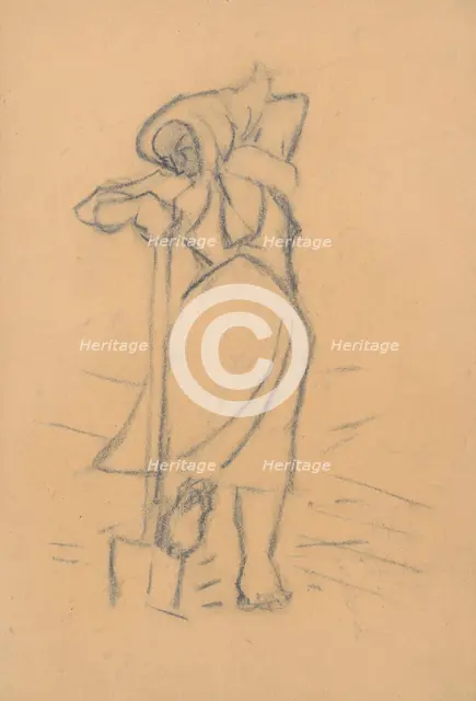 Woman with a spade, 1930-1935. Creator: Arnold Peter Weisz-Kubincan.