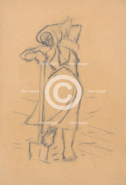 Woman with a spade, 1930-1935. Creator: Arnold Peter Weisz-Kubincan.