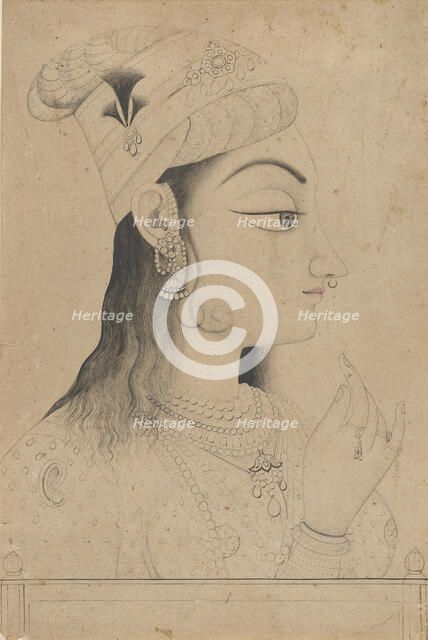 Woman with a Turban Dressed as Radha, late 19th century. Creator: Unknown.