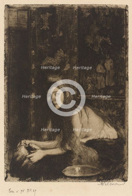 Woman with a Vase (La femme au vase), 1894. Creator: Paul Albert Besnard.
