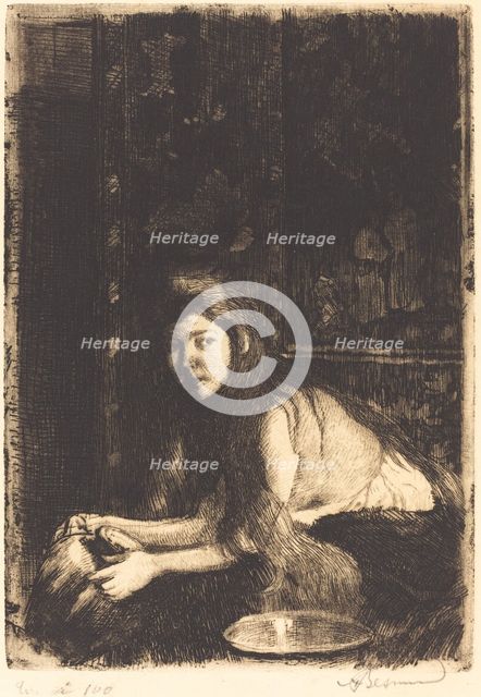 Woman with a Vase (La femme au vase), 1894. Creator: Paul Albert Besnard.