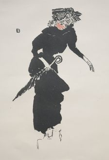 Woman with an Umbrella, 1894. Creator: Pierre Bonnard (French, 1867-1947); Published by L'Estampeoriginale in the Album de la Revue blanche, 1895