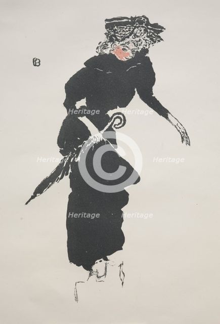 Woman with an Umbrella, 1894. Creator: Pierre Bonnard (French, 1867-1947); Published by L'Estampeoriginale in the Album de la Revue blanche, 1895.