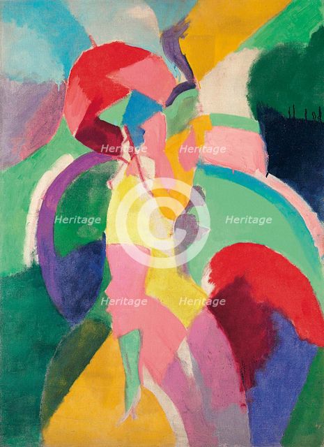 Woman with an Umbrella or The Parisian Woman, 1913. Creator: Delaunay, Robert (1885-1941).