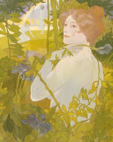 Woman with an Iris, 1890s. Creator: Georges de Feure
