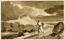 Woman with Baby Fleeing Across Moors, n.d. Creator: John Constable