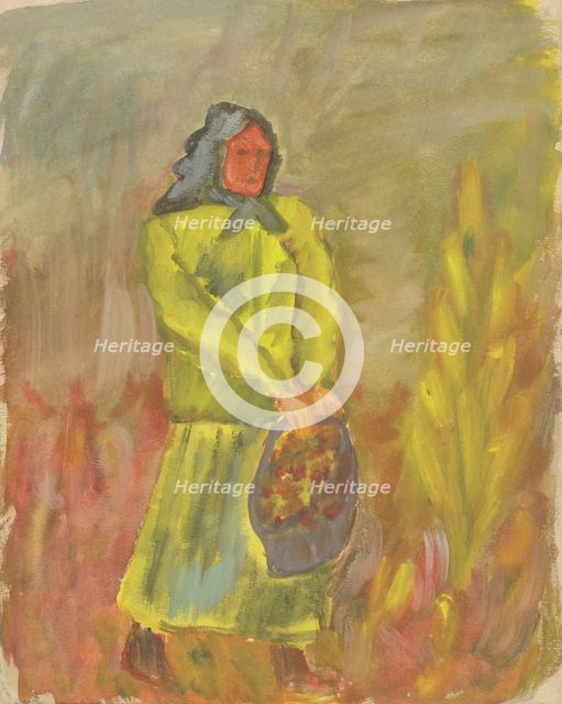 Woman with basket, 1930-1944. Creator: Arnold Peter Weisz-Kubincan.
