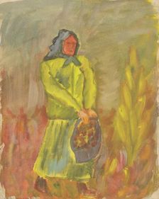 Woman with basket, 1930-1944. Creator: Arnold Peter Weisz-Kubincan