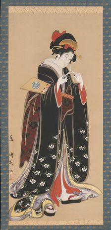 Woman with Battledore and Shuttlecock, 1815-20. Creator: Torii Kiyotomo