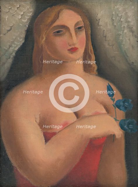 Woman with Bellflowers, around 1928. Creator: Mikulas Galanda.