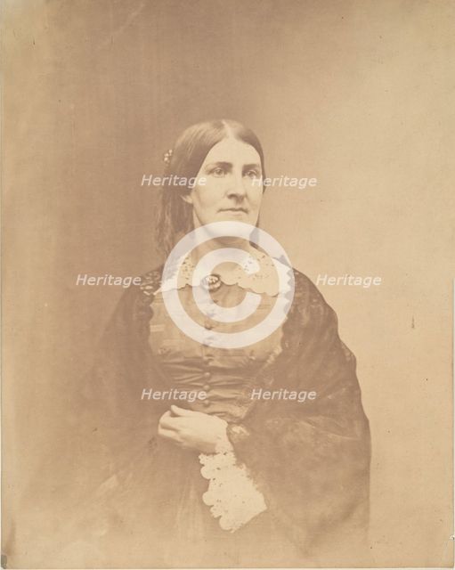 Woman with Black Shawl, 1857. Creator: Unknown.