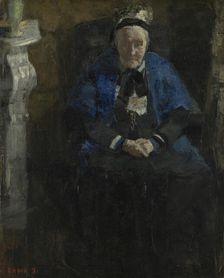 Woman with Blue Shawl, 1881. Creator: James Ensor