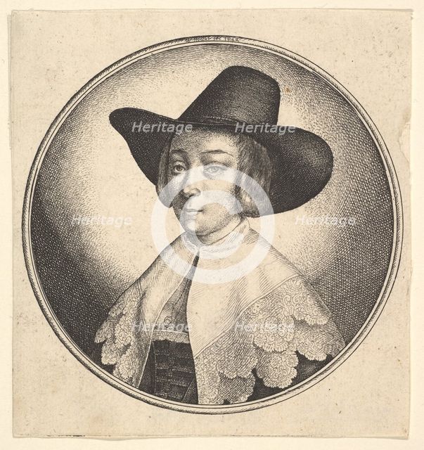 Woman with broad brimmed hat, 1642. Creator: Wenceslaus Hollar.