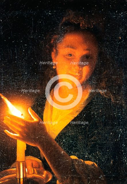 'Woman with Candle', late 1660s. Artist: Godfried Schalcken