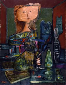 Woman with Cat, 1944. Creator: Jankel Adler