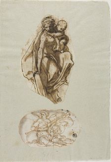 Woman with Child, and Pheme, 1576-1641. Creator: Lazzaro Tavarone