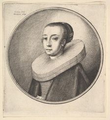 Woman with circular lace ruff, 1644. Creator: Wenceslaus Hollar