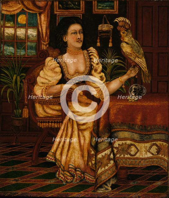 Woman with Cockatoo, ca. 1895-1917. Creator: Peter Oliver Foss.