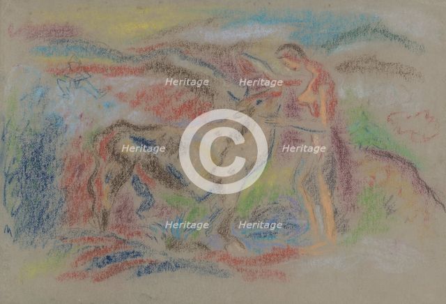 Woman with cow, 1935-1944. Creator: Arnold Peter Weisz-Kubincan.